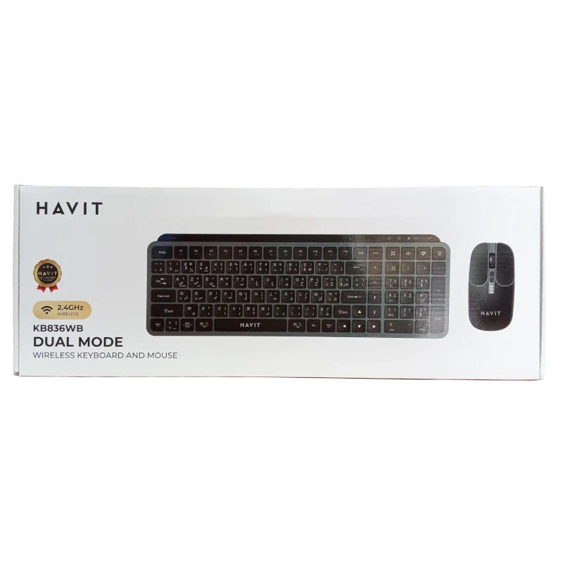 Combo Clavier Souris KB836WB Havit Sans-fil RECHARGABLE  2.4GHz